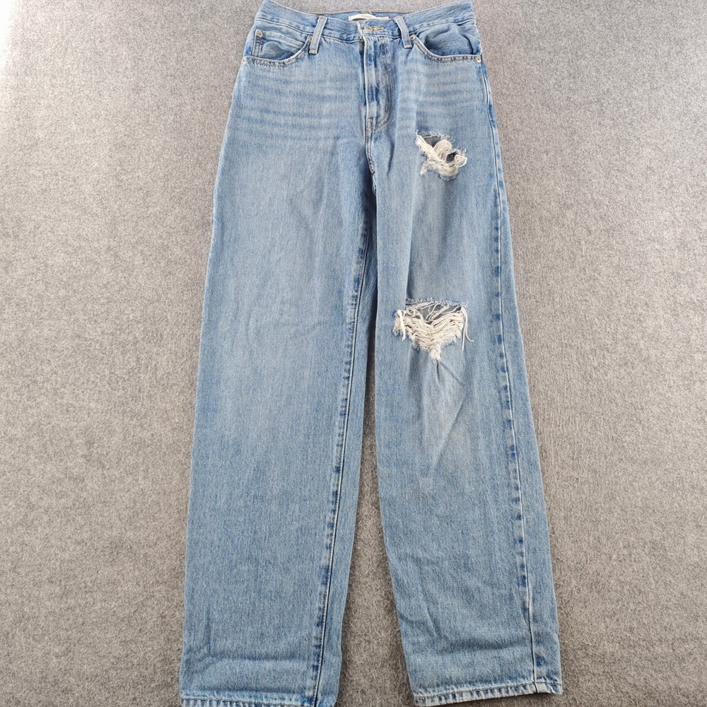 Levi's '94 Baggy Jeans Womens 26 Light Wash Distressed High Rise Denim
